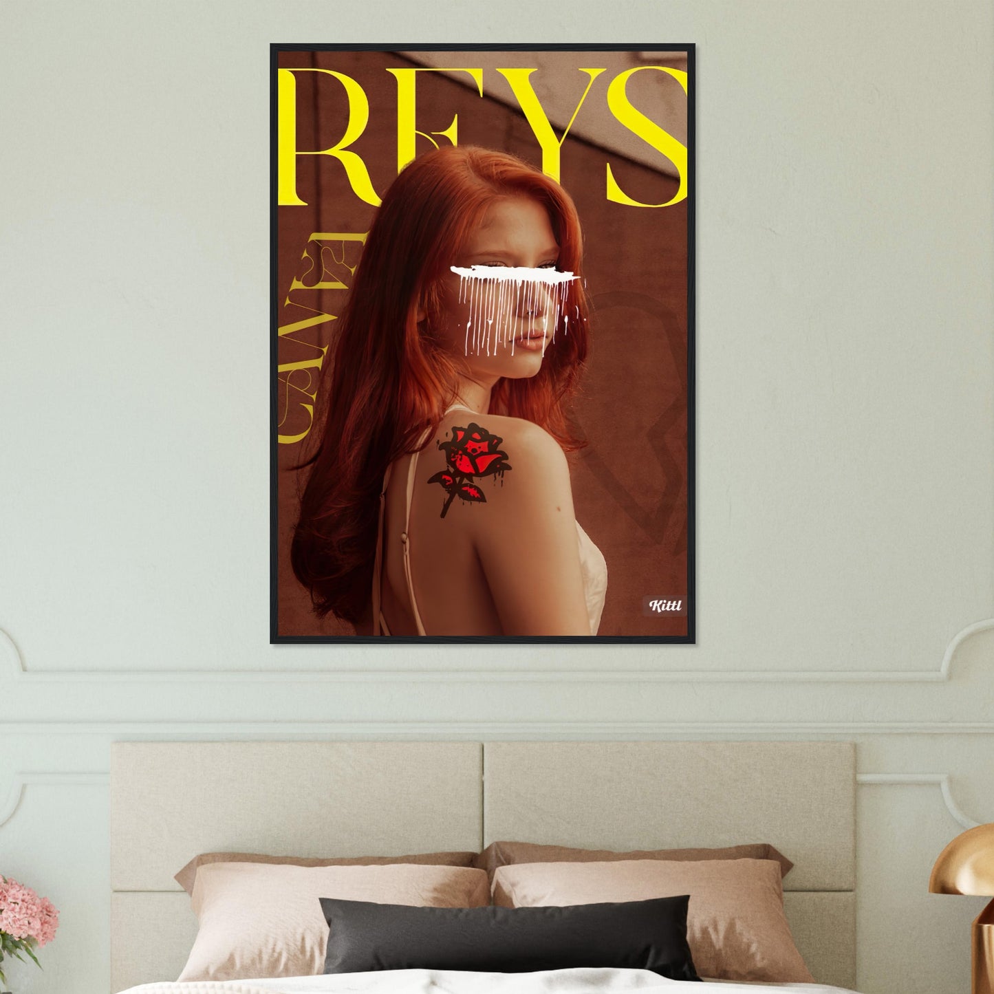 “Rose” Museum-Qualität Matt Papier Holz-Gerahmtes Poster