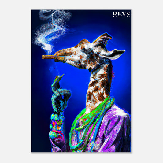 "The Smoking Giraffe" K.I-Kunst Leinwand
